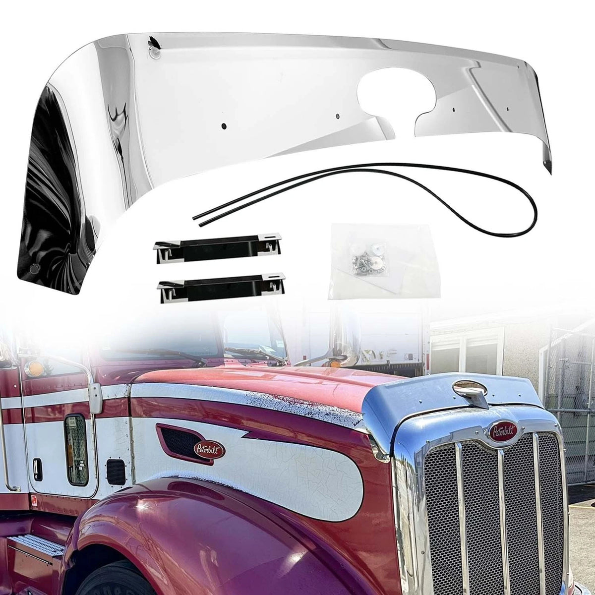 Hood Shield Bug Deflector for Peterbilt Truck 384/386 (2006–Present) 798010