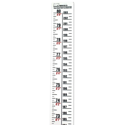 80 Inch White Fractional Metric Height Rule Measuring Tape