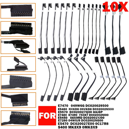 10x Battery Cable for Dell Latitude E7470 E5480 E5570 E7480 E5450 E7280 E5470
