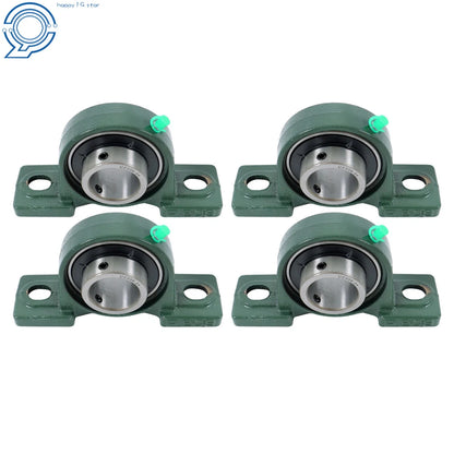 Set of 4 UCP208-24 Pillow Block Bearings for 2-Bolt Solid Base (Self-Aligning)