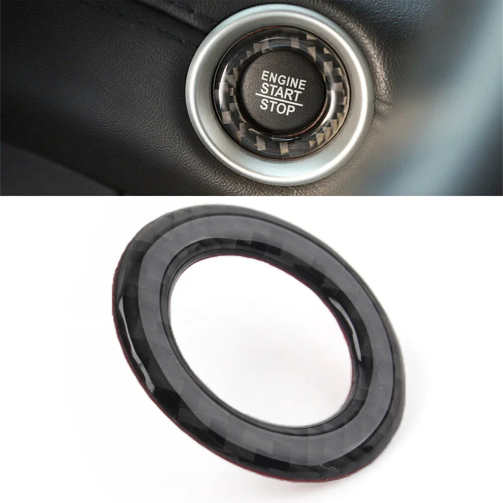 1 Pcs Black Engine Start Stop Button Ring Trim for Jeep Grand Cherokee (2011–2021)