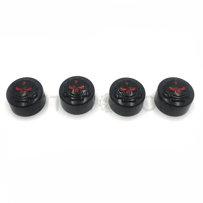 Set of 4 Black Gear Skull Bolt Caps for Harley Dyna Softail Road King