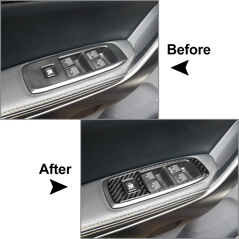 Carbon Fiber Window Lift Switch Panel Cover Trim for Ford Ranger Sport (2015–2022)