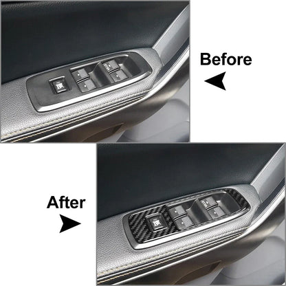 Carbon Fiber Window Lift Switch Panel Cover Trim for Ford Ranger Sport (2015–2022)
