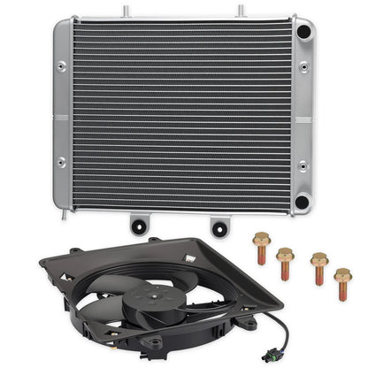 Aluminum Radiator + Cooling Fan for Polaris Sportsman 700 EFI (2004–2008)