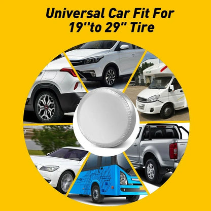 12"-15" Silver Spare Wheel Tire Cover for Universal Cars (Fits 27"-29")