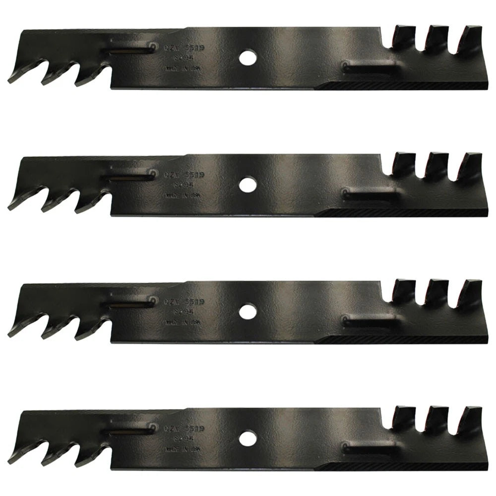 Set of 4 Toothed Mower Blades for Yazoo/Kees