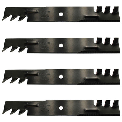 Set of 4 Toothed Mower Blades for Yazoo/Kees