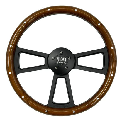 Steering Wheel Wrap Replacement for Peterbilt Kenworth 18 Inch Dark Wood