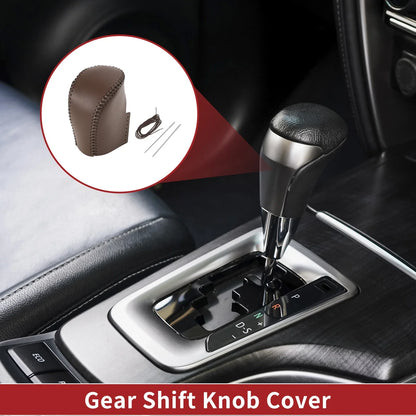 1 Pcs Gear Shift Knob Cover for Honda HR-V (2023–2024) Brown Faux Leather