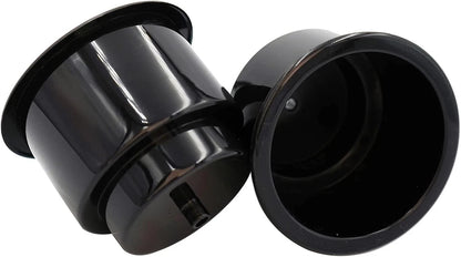 Set of 4 Black Plastic Cup Holder Inserts for Boats & RVs - Universal Fit