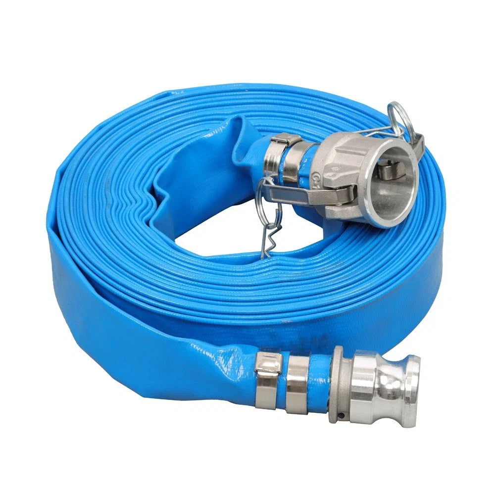 1.25" x 50ft PVC Lay Flat Water Discharge Hose for Trucks