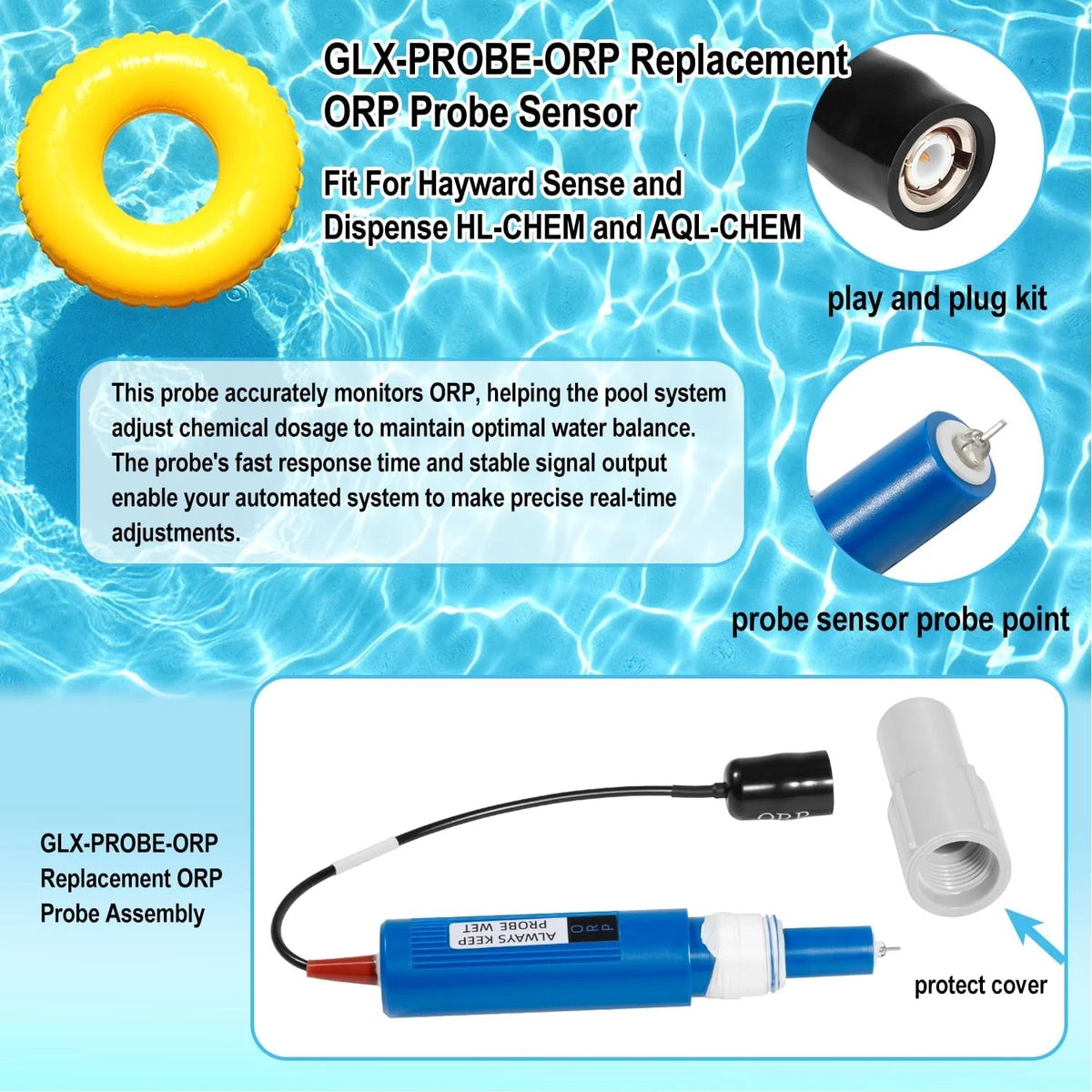 Orp Probe for Hayward Sense Dispense (No Year Range)