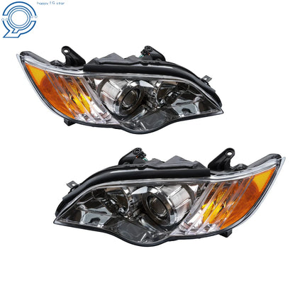 Set of 2 Halogen Chrome Headlights for Subaru Legacy (2008–2009)