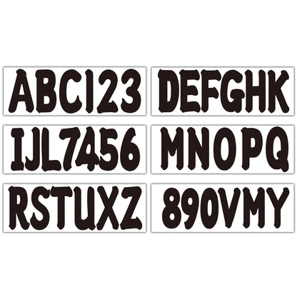 Set of 4 Boat Registration Number Sticker Decals A-Z & 0-9 Black