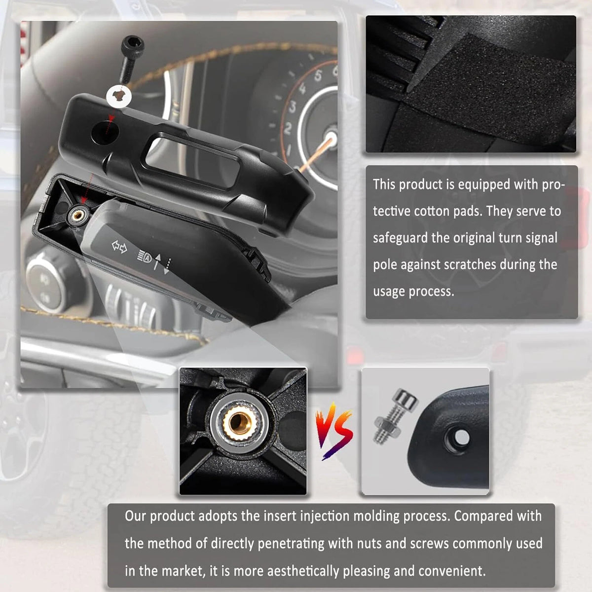 Turn Signal Pole & Flasher Switch Expansion Kit for Jeep Wrangler JL (2018–2024) - For00716