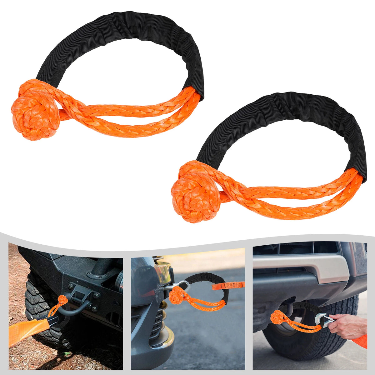 2X Soft Shackles for Towing Vehicles or Vessels