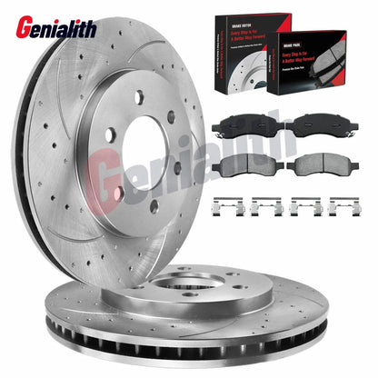 Front Drilled Rotors & Brake Pads for Buick Enclave GMC Acadia (2008–2016)