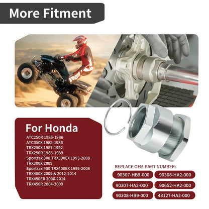 Axle Lock Nut Kit for Honda TRX 250R 250X 300EX 350X 400EX 400X 450R 450ER