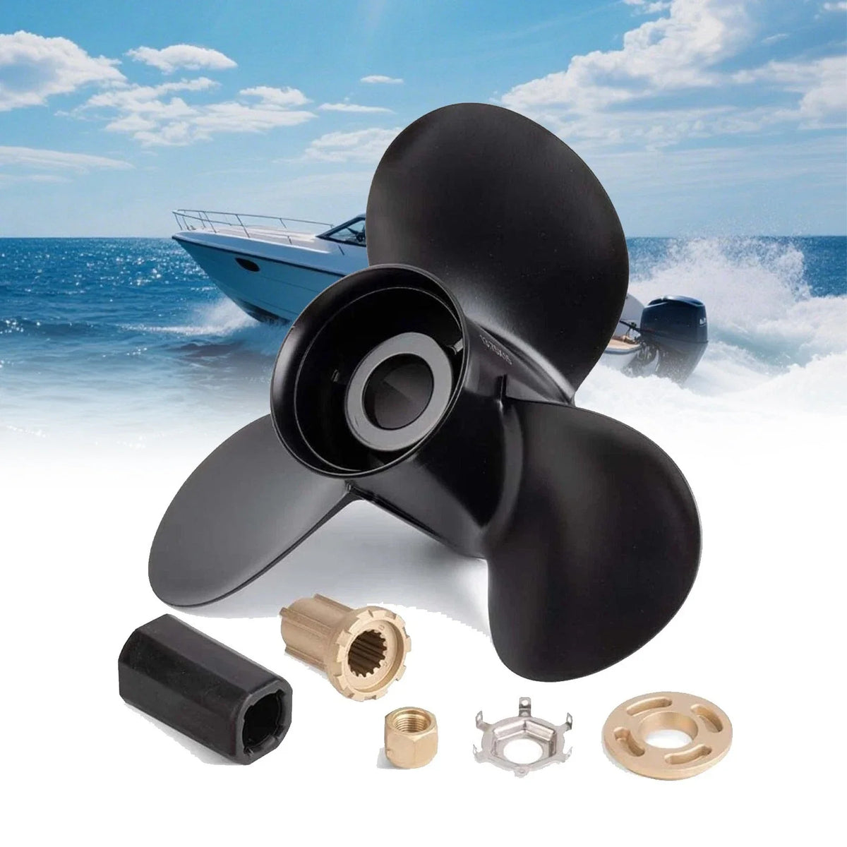 12 3/4X21 Boat Propeller for Mercury 40-140HP (OEM 48-77348A45) RH 15 Tooth
