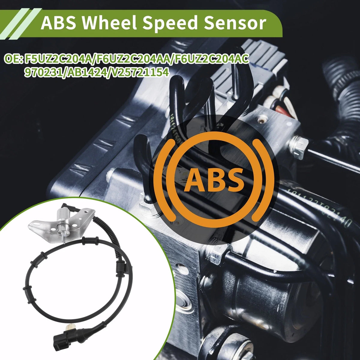 ABS Wheel Speed Sensor for Ford E250 (1997–2002) No.F5UZ2C204A/F6UZ2C204AA
