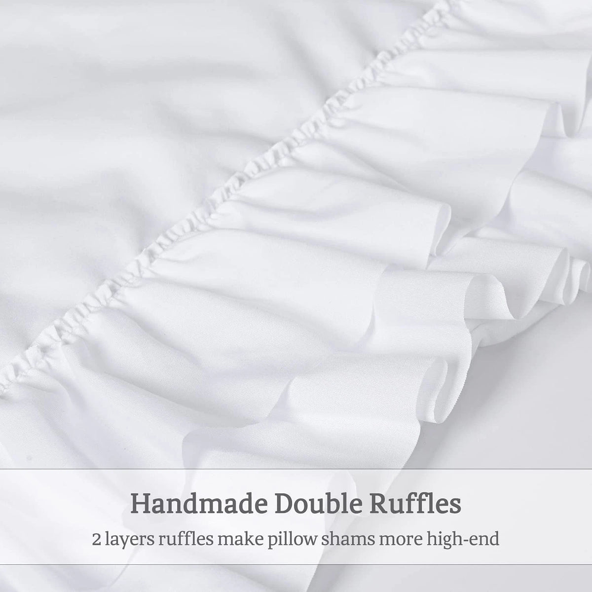 Pack of 2 Ruffle Pillow Shams for Farmhouse Style (26" x 20")