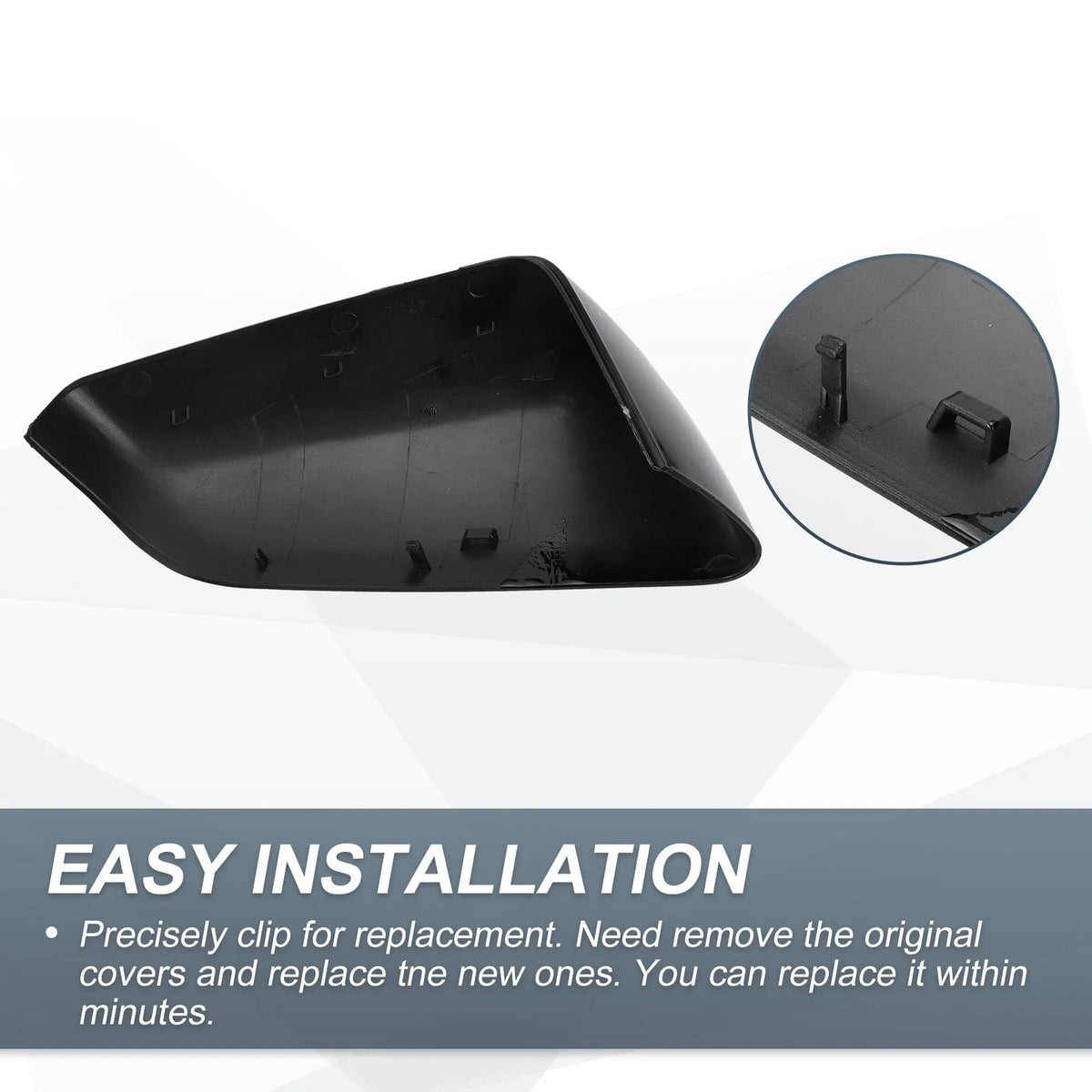 Left Side Rearview Mirror Cover Cap Gloss Black for Chevy Equinox (2010–2017)
