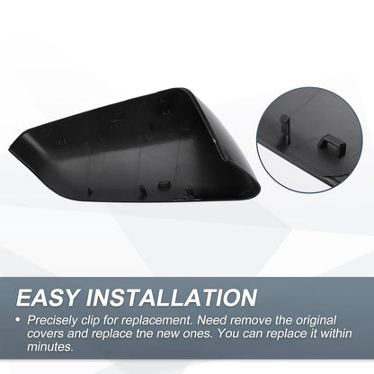 Left Side Rearview Mirror Cover Cap Gloss Black for Chevy Equinox (2010–2017)