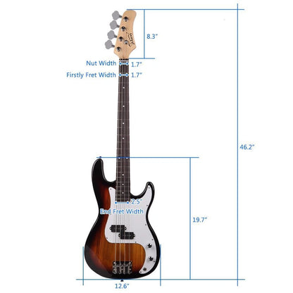 46 Inch Electric Guitar Bass for Glarry (No Part Numbers)
