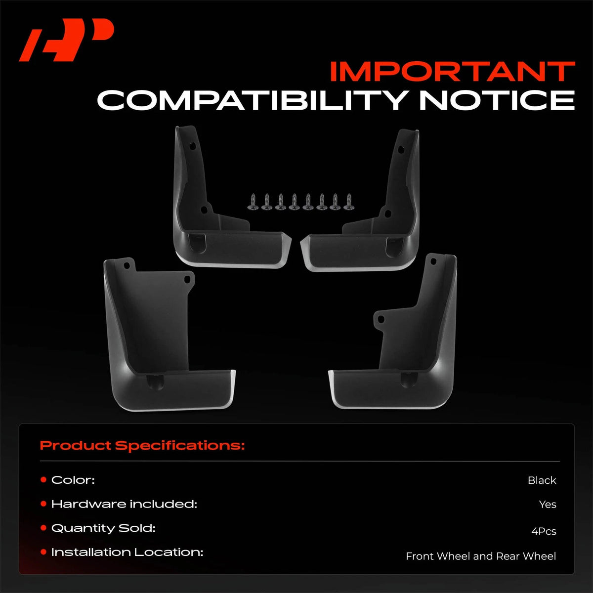Set of 4 Mud Flaps Splash Guards for Toyota Camry (2018–2022)
