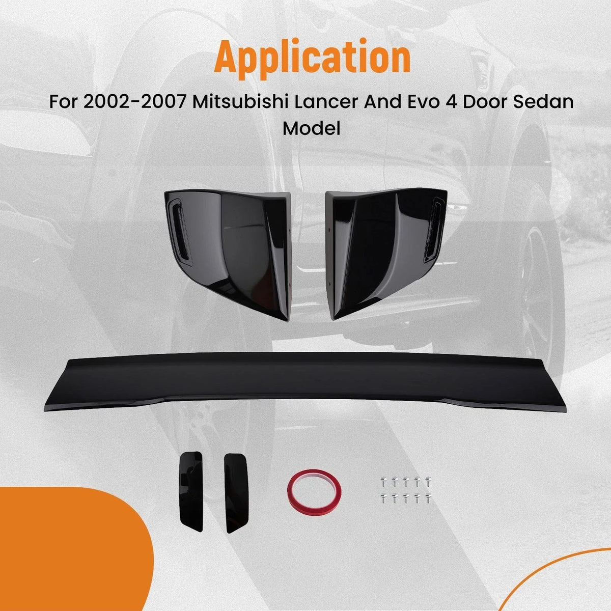 Black Trunk Spoiler Wing for Mitsubishi Lancer Evo 7 8 9 (2002–2007)