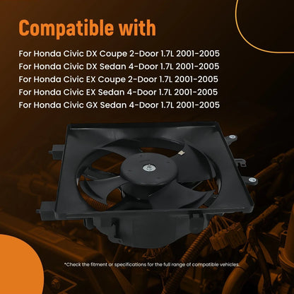 Cooling Fan Assembly for Honda Civic DX/EX/LX/Si (2001–2005) 38605PLCJ013