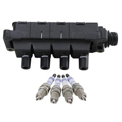 Bosch Ignition Coil & 4 Nickel Spark Plugs for BMW 318i 318is Z3 (1992–2002)