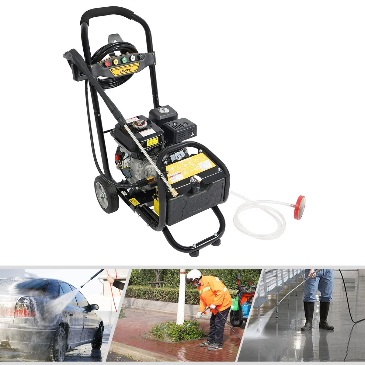 Gasoline High Pressure Washer with Hose Cleaner Tool 7HP 3400RPM