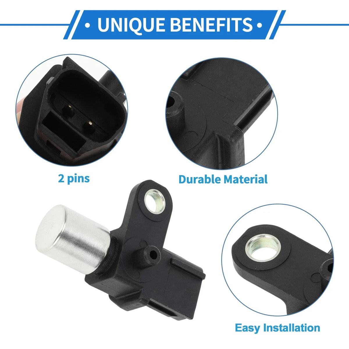 Crankshaft Position Sensor for Toyota (No. 9091905068) (1 Pc) Black Metal Plastic