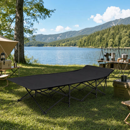 Folding Camping Cot Bed with Pad and Carrying Bag for Outdoor Use