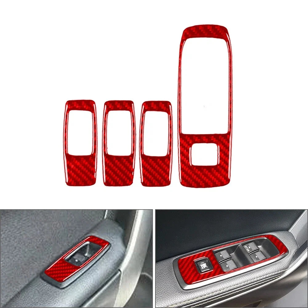 Carbon Fiber Window Lift Switch Panel Cover Trim for Ford Ranger Sport (2015–2022)