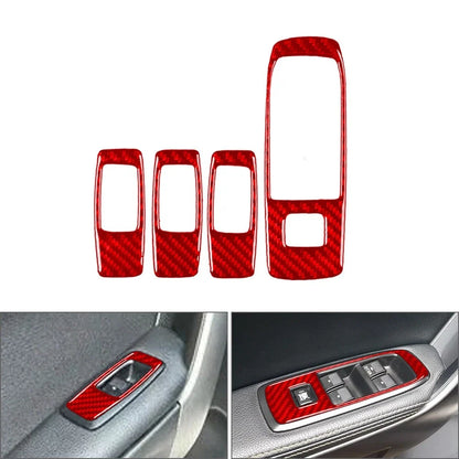 Carbon Fiber Window Lift Switch Panel Cover Trim for Ford Ranger Sport (2015–2022)