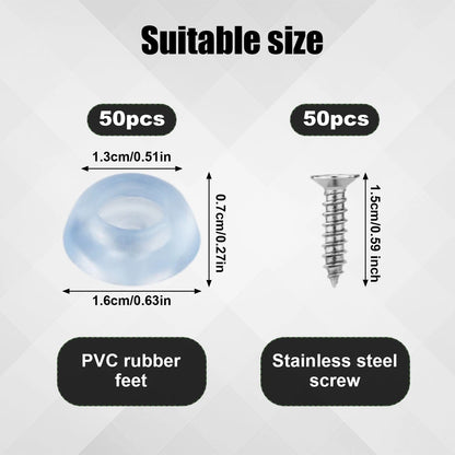 50pcs Rubber Feet for Cutting Board (Non-Slip Bumpers)