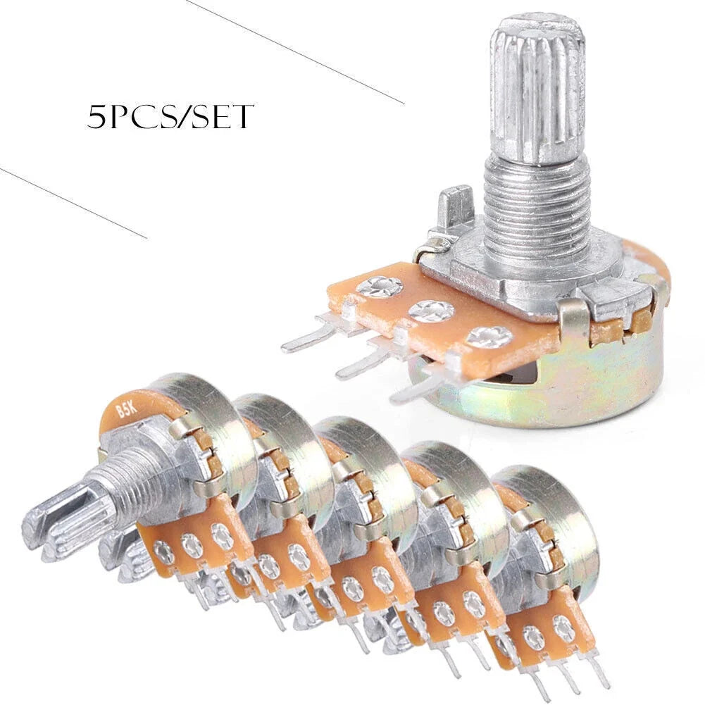 Set of 5 Linear Taper Rotary Audio Potentiometers 5K/10K/50K/100K Ohm