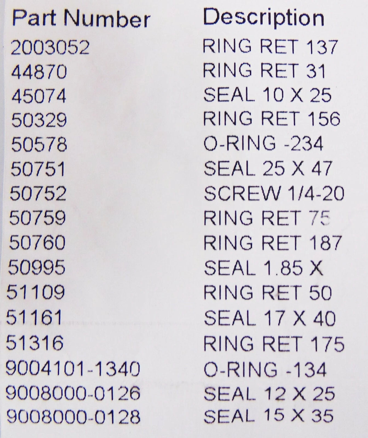 Seal Kit for Hydro Gear Lawn Mower