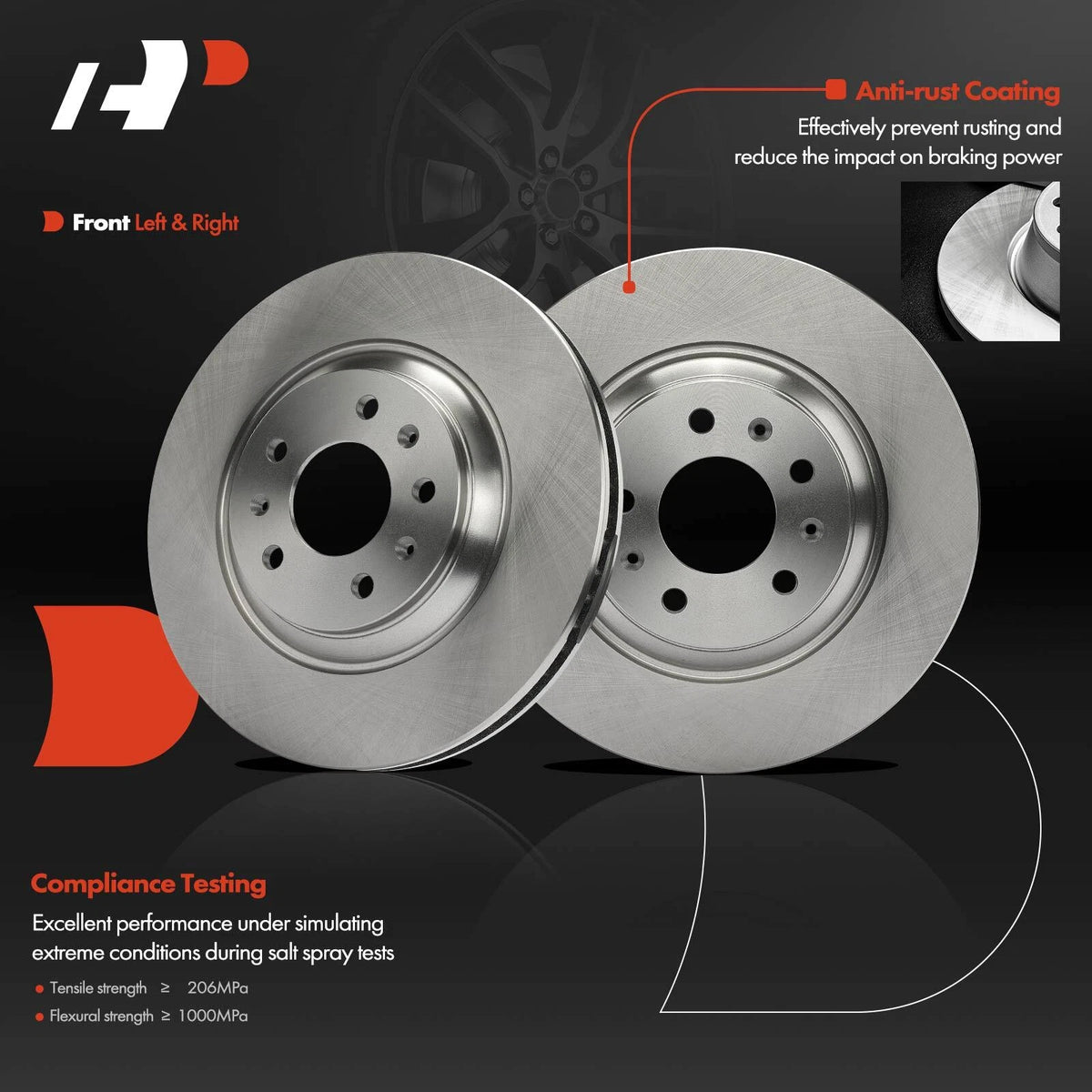 Front Disc Brake Rotors for Cadillac CTS (2006–2007) 12162084