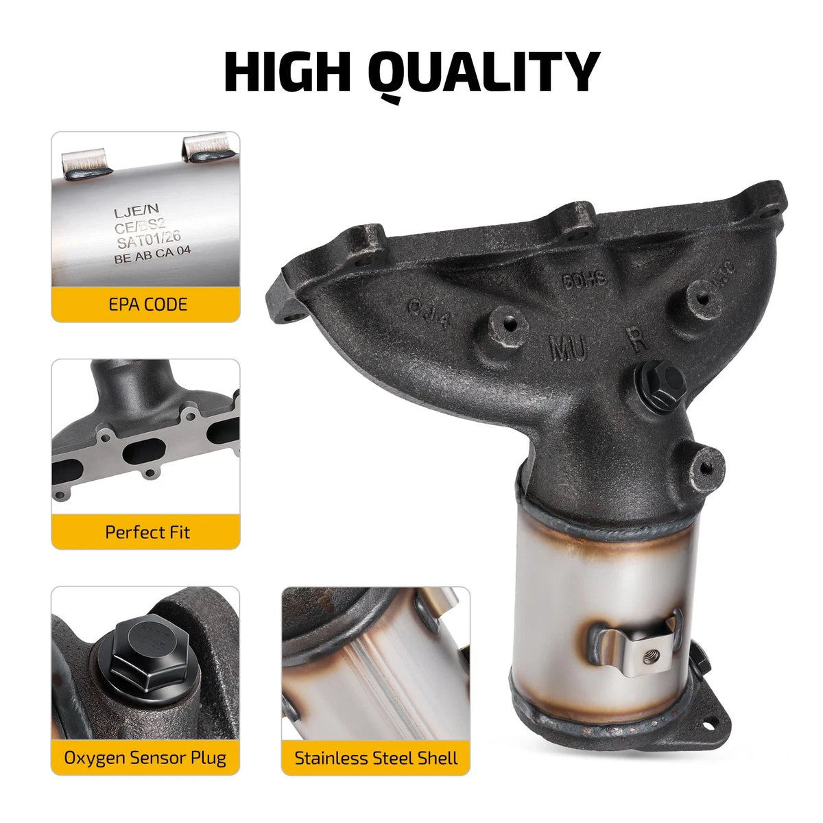 Set of 2 Manifold Catalytic Converters for Hyundai Santa Fe (2007–2009)