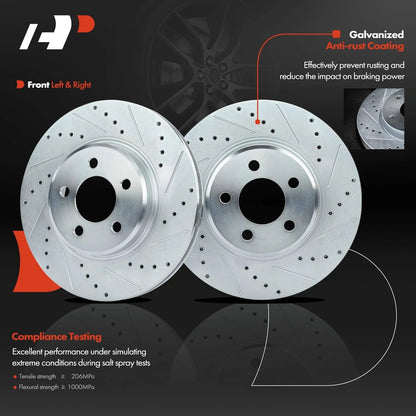 Front Drilled Brake Rotors & Ceramic Pads for Chrysler 300 (2005–2023)