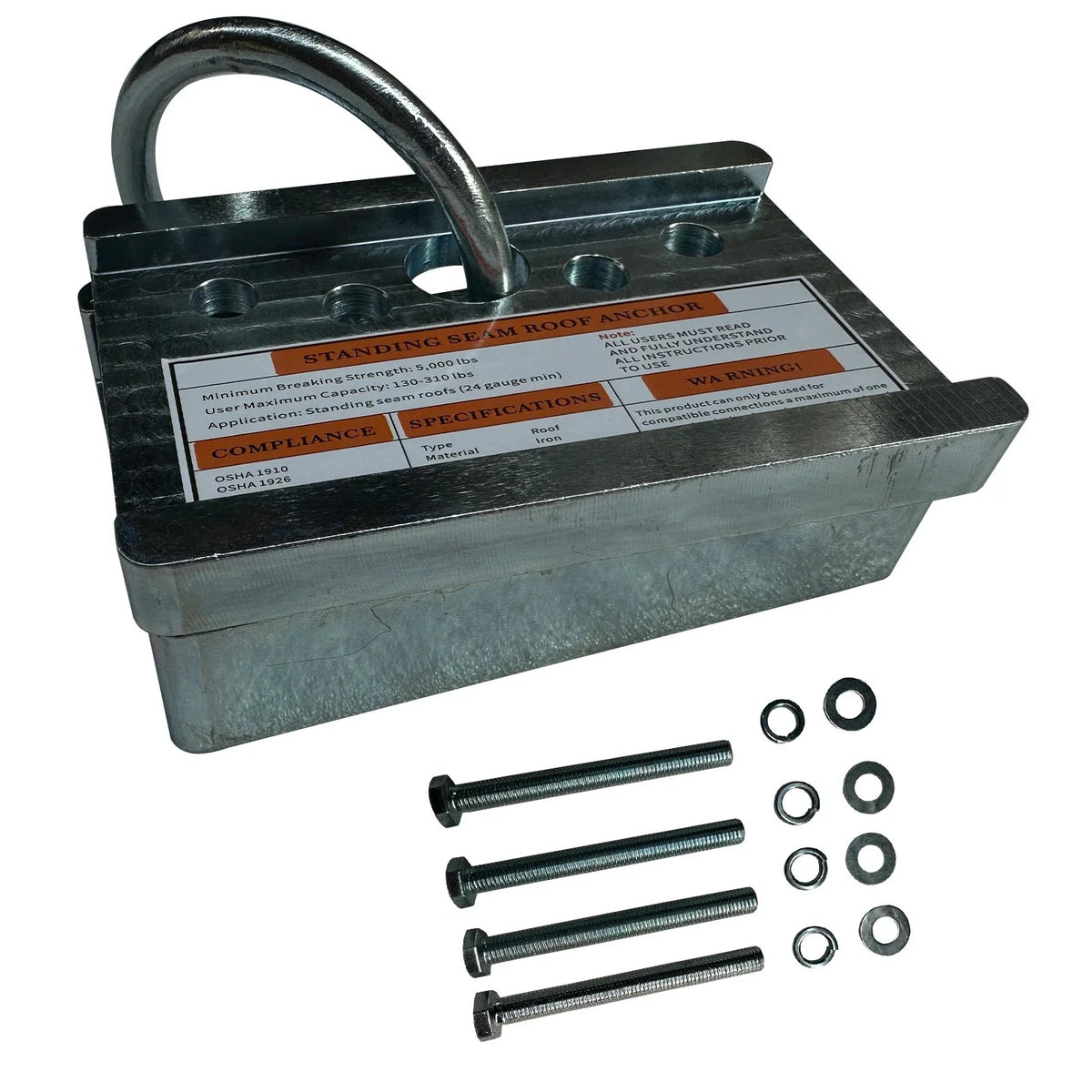 2-Way Roof Anchor Clamp for Universal Applications (5000lbs Breaking Strength)