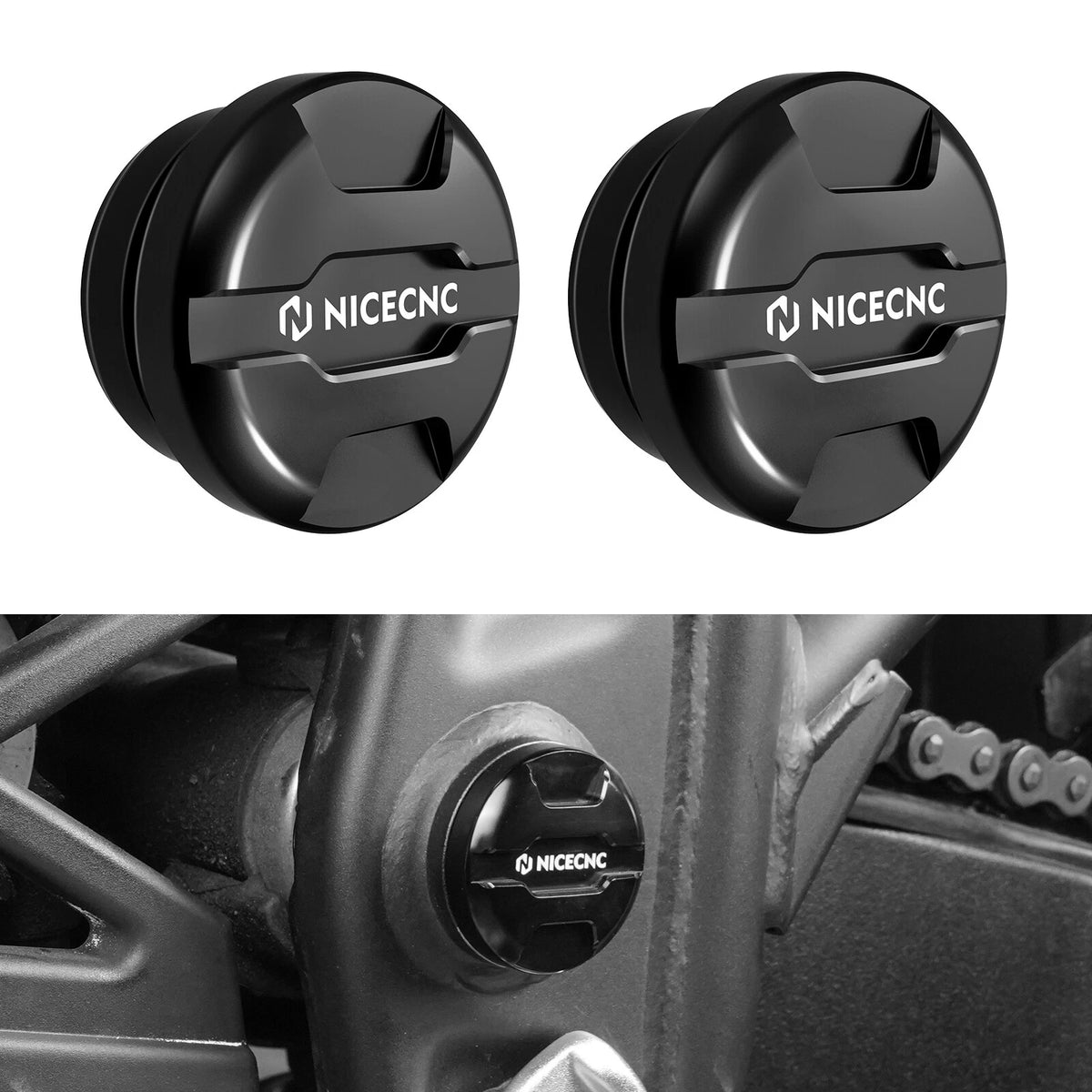 2X Motorcycle Frame Hole Cover Caps for Yamaha Tenere 700 (2019–2024)