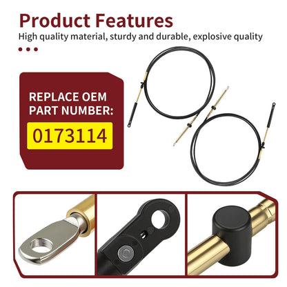 2X Throttle Shift Remote Control Cable for Johnson Evinrude OMC & BRP (0173114)
