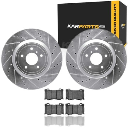 Set of 2 Drilled and Slotted Rotors for Infiniti Q60 (2014–2015) ALX-PAU-DF-7512-68015-CLA2