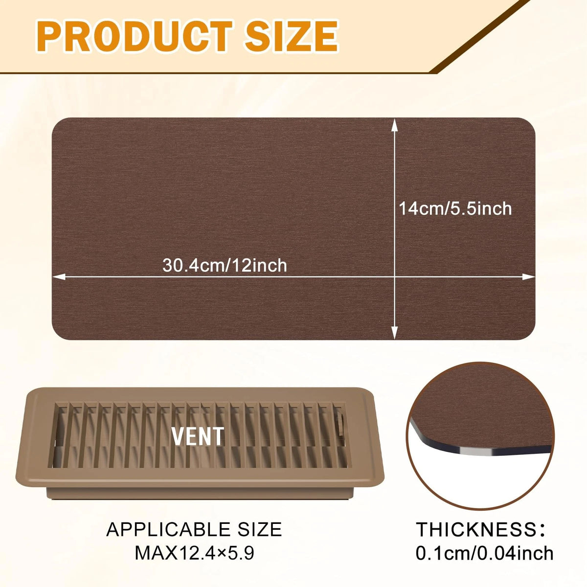 2X Magnetic Vent Covers for Home 5.5" x 12" - Bronze