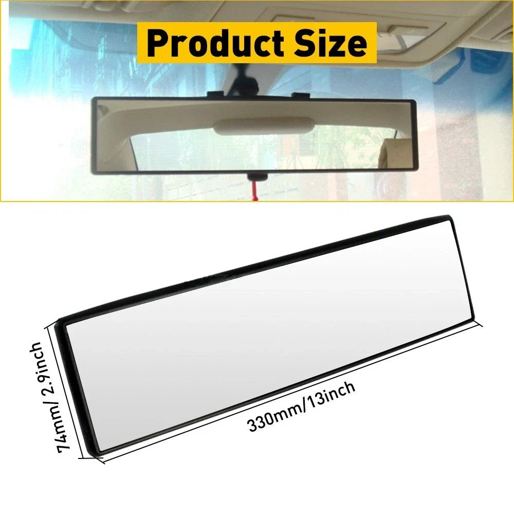 300MM Wide Convex Clip-On Rear View Mirror for Universal Cars